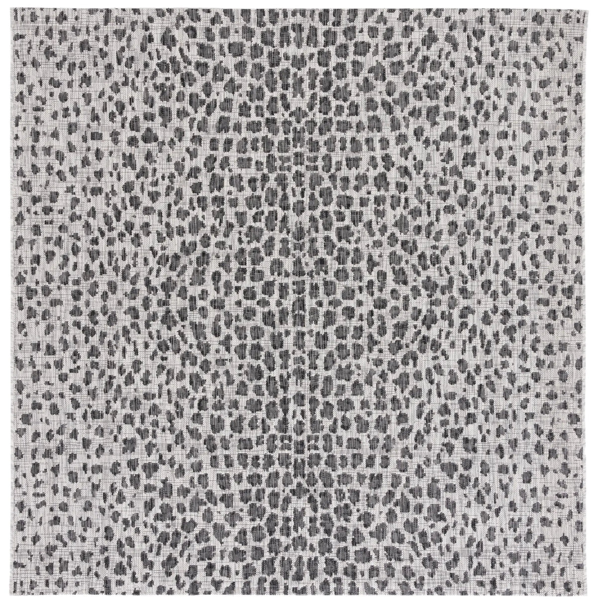 Safavieh Courtyard 6'-7" x 6'-7" Rug in Grey / Black
