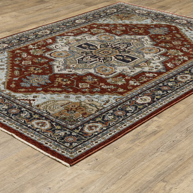 Oriental Weavers Sphinx Aberdeen 1144R Red/ Blue Rug - angled view