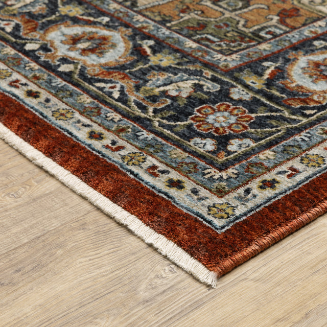 Oriental Weavers Sphinx Aberdeen 1144R Red/ Blue Rug - corner detail