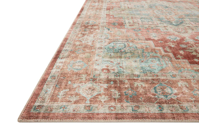 Loloi Heidi Hei-01 Terracotta/Aqua Rugs - rug corner