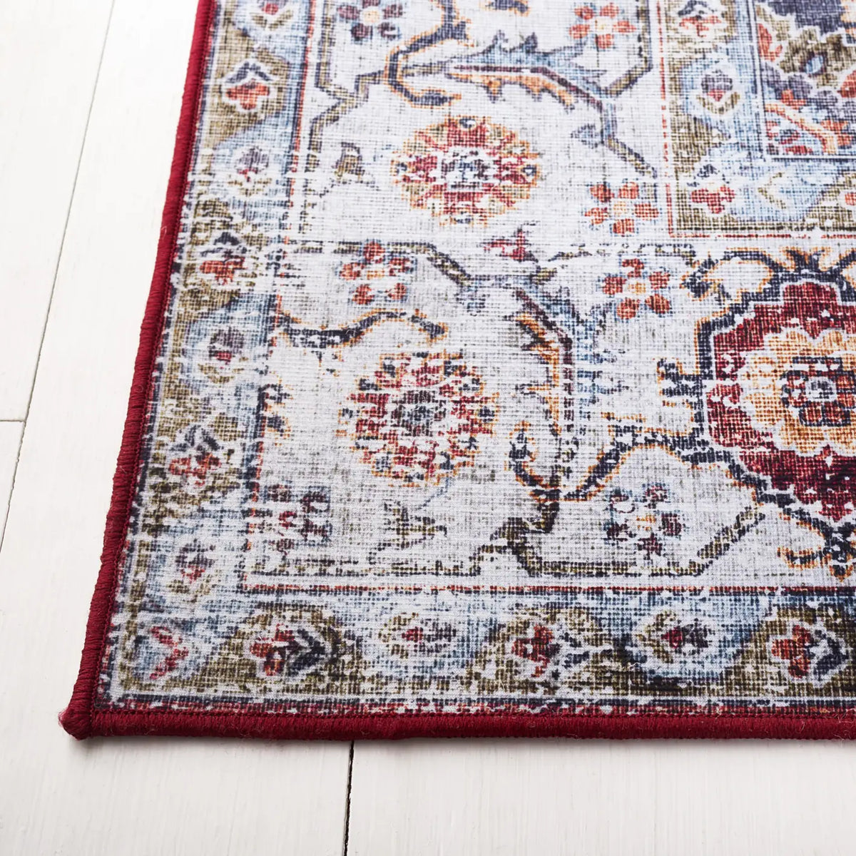 Safavieh Tucson 4'-0" x 6'-0" Rug in Light Blue / Rust