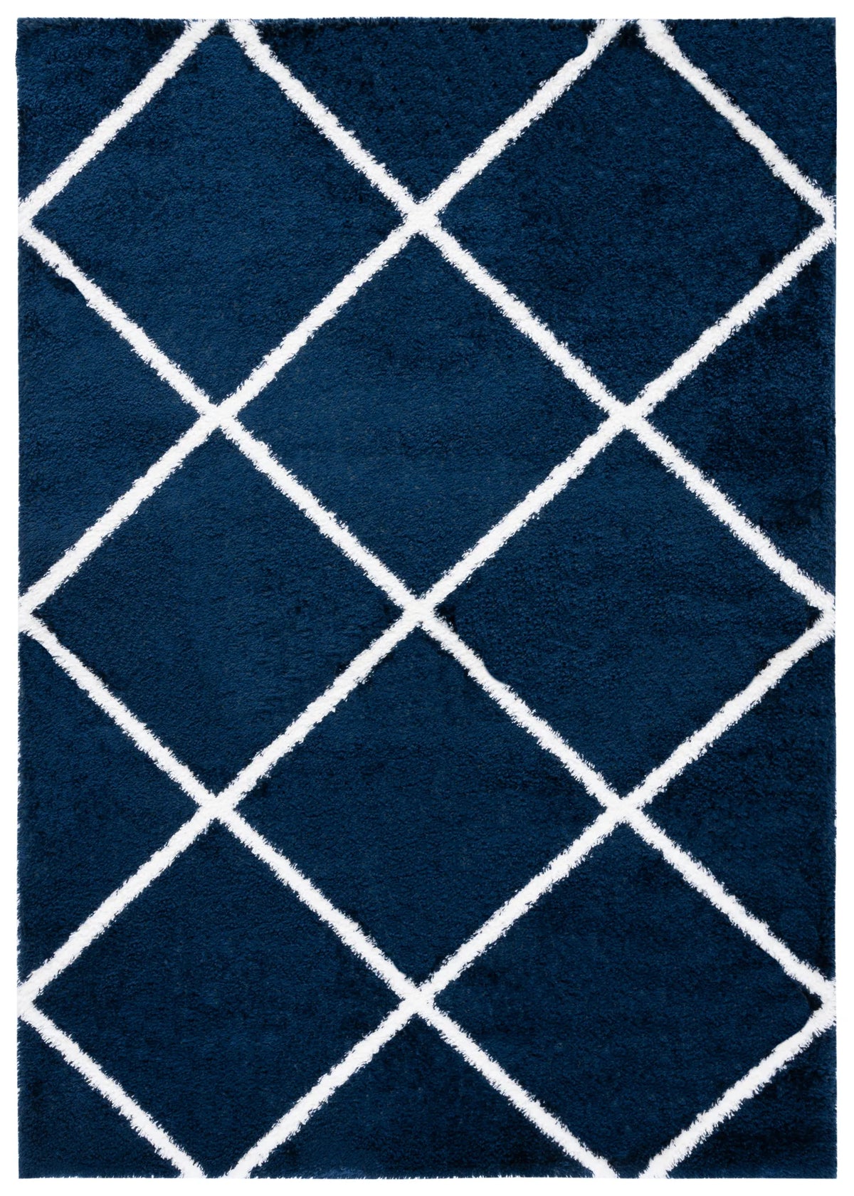 Safavieh Tahoe Shag 4'-0" x 6'-0" Rug in Navy / White