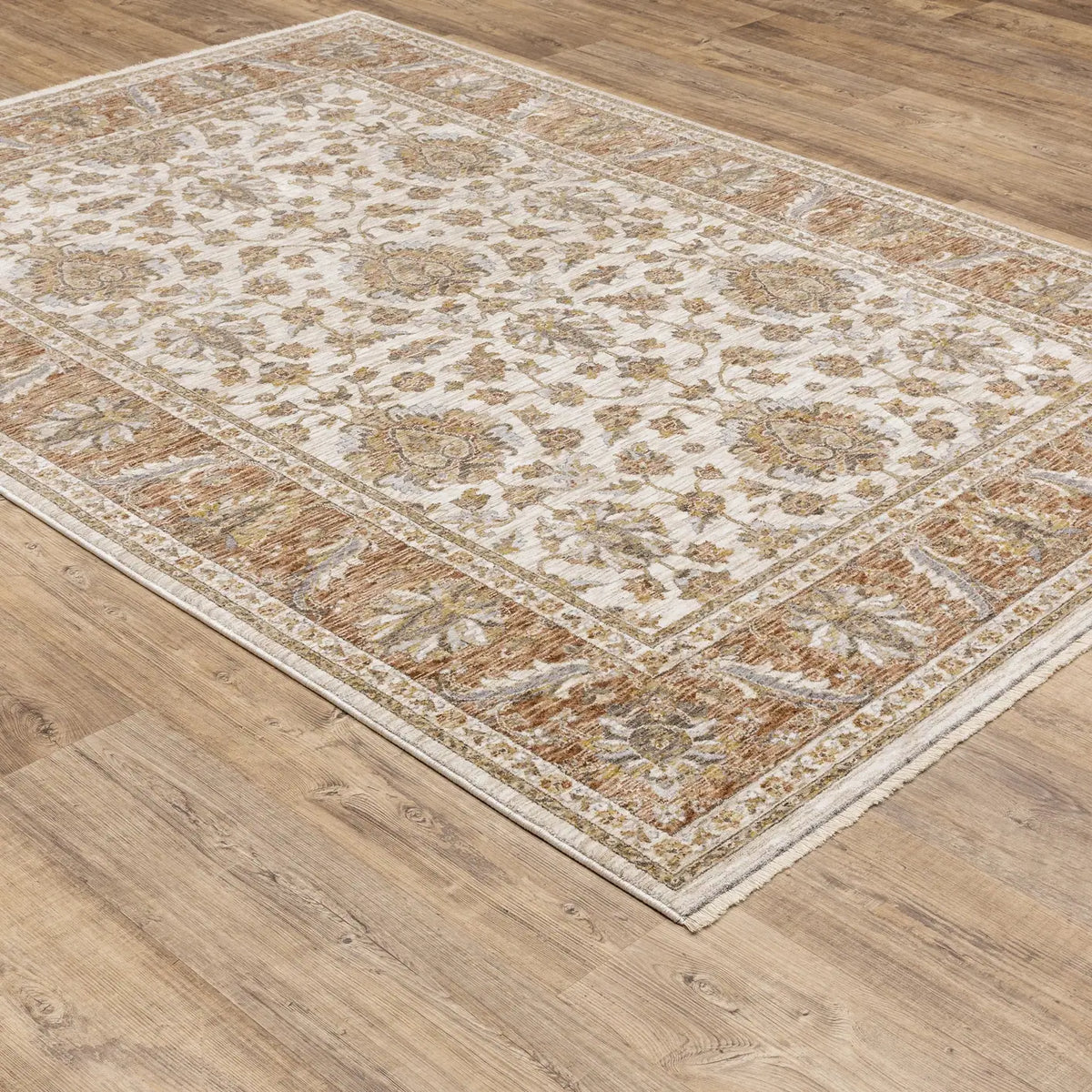 Oriental Weavers Sphinx Maharaja 5091Q Ivory/Rust Rugs - angle detail
