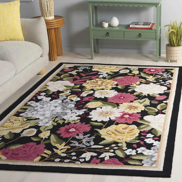Safavieh Jardin 4'-0" x 6'-0" Rug in Black / Red