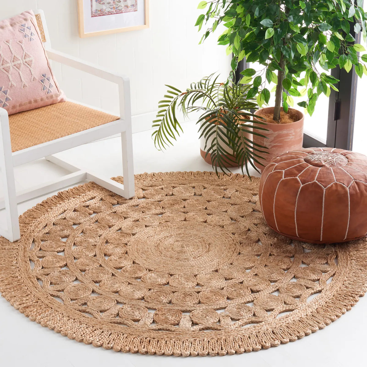 Safavieh Natural Fiber 5'-0" x 5'-0" Rug in Natural