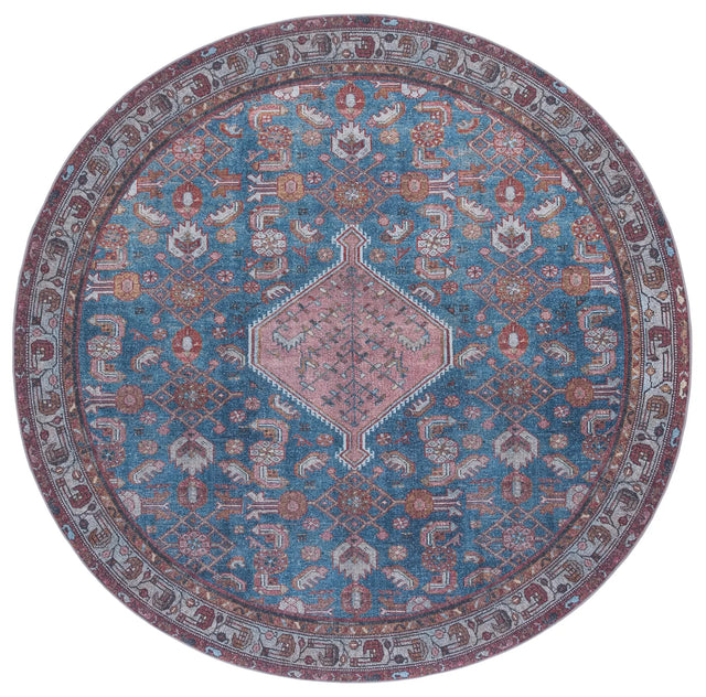 Safavieh Tucson 6'-0" x 6'-0" Rug in Blue / Rust