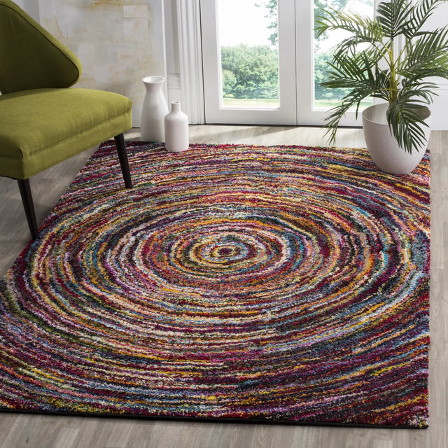 Safavieh Fiesta Shag 4'-0" x 6'-0" Rug in Multi