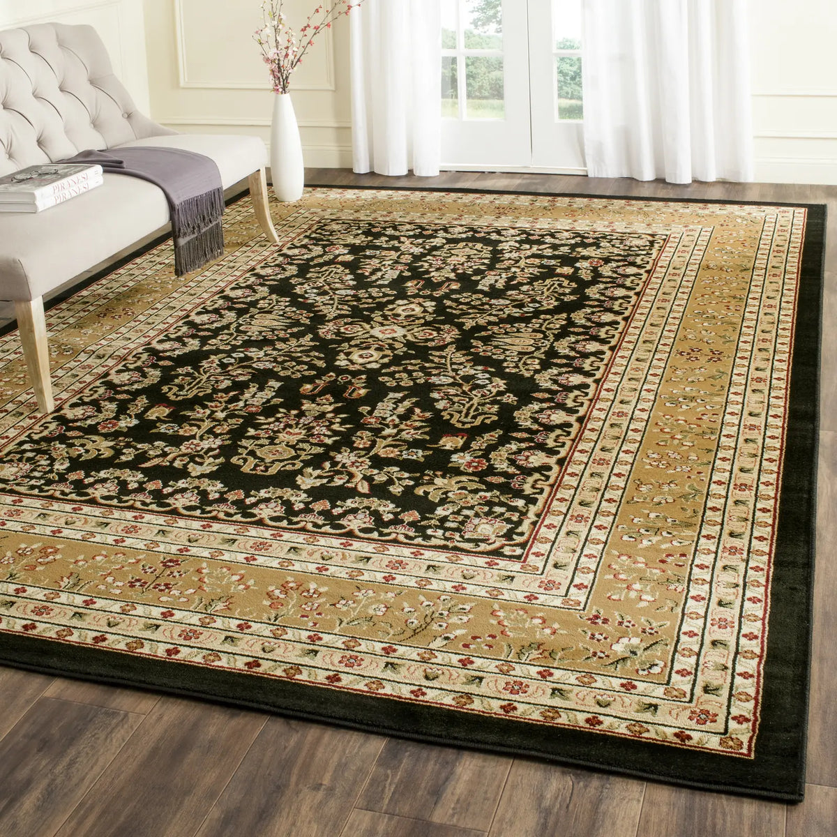 Safavieh Lyndhurst 10'-0" x 14'-0" Rug in Black / Tan