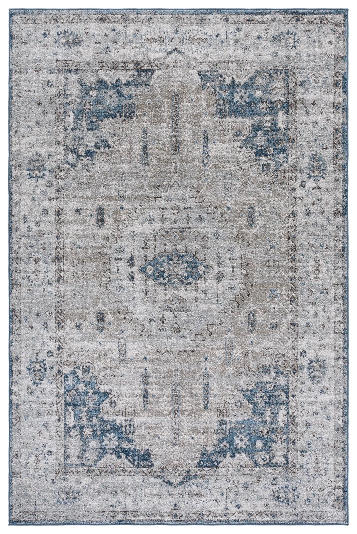 Safavieh Vintage Tabriz 4'-0" x 6'-0" Rug in Grey / Blue