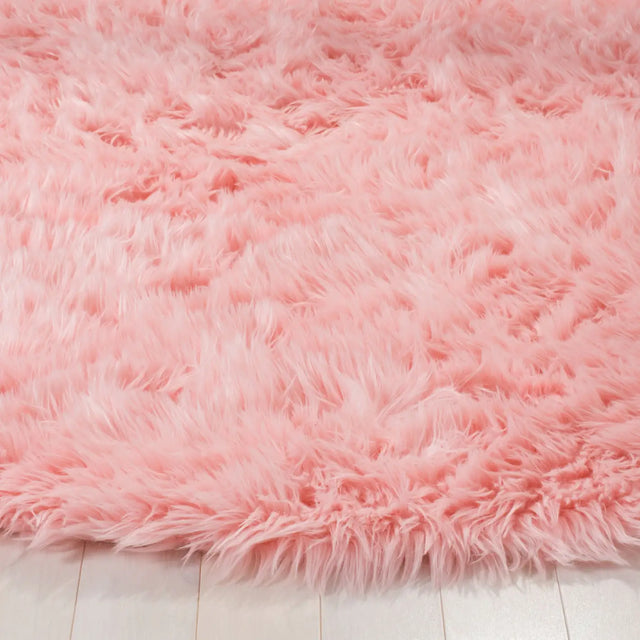 Safavieh Faux Sheep Skin 5'-0" x 5'-0" Rug in Pink