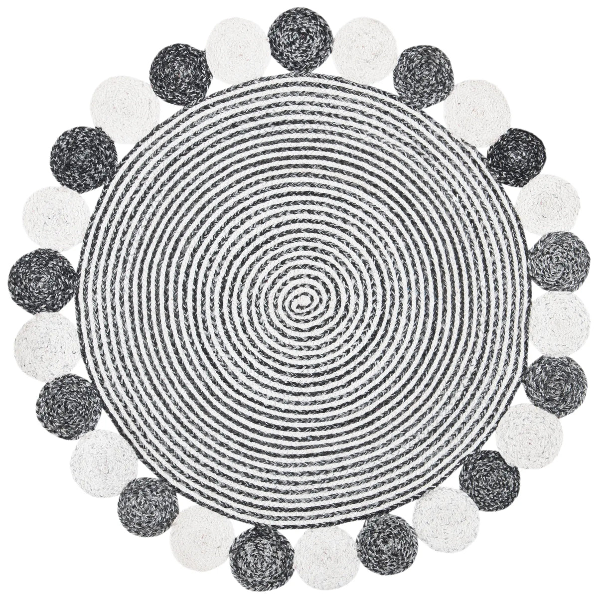 Safavieh Cape Cod 3'-0" x 3'-0" Rug in Charcoal / Ivory