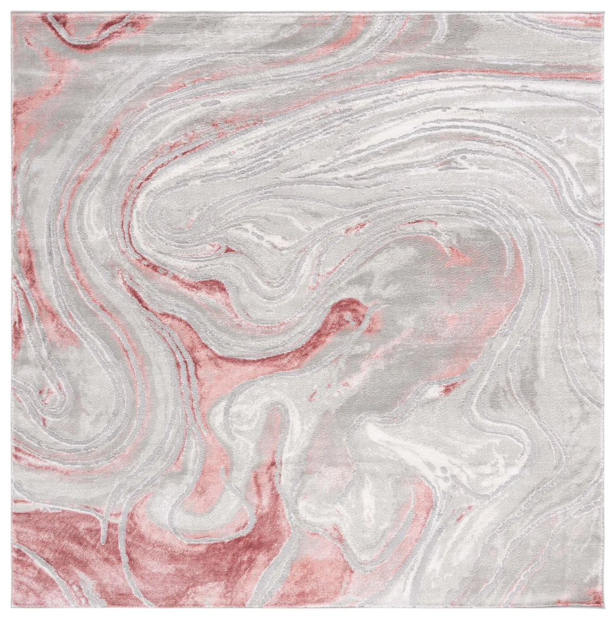 Safavieh Meadow 500 6'-7" x 6'-7" Rug in Light Grey / Pink