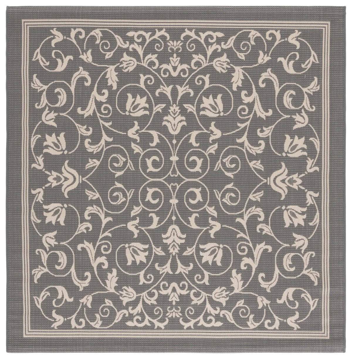 Safavieh Courtyard 6'-7" x 6'-7" Rug in Grey / Natural
