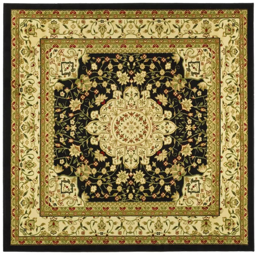 Safavieh Lyndhurst 6'-0" x 6'-0" Rug in Black / Ivory