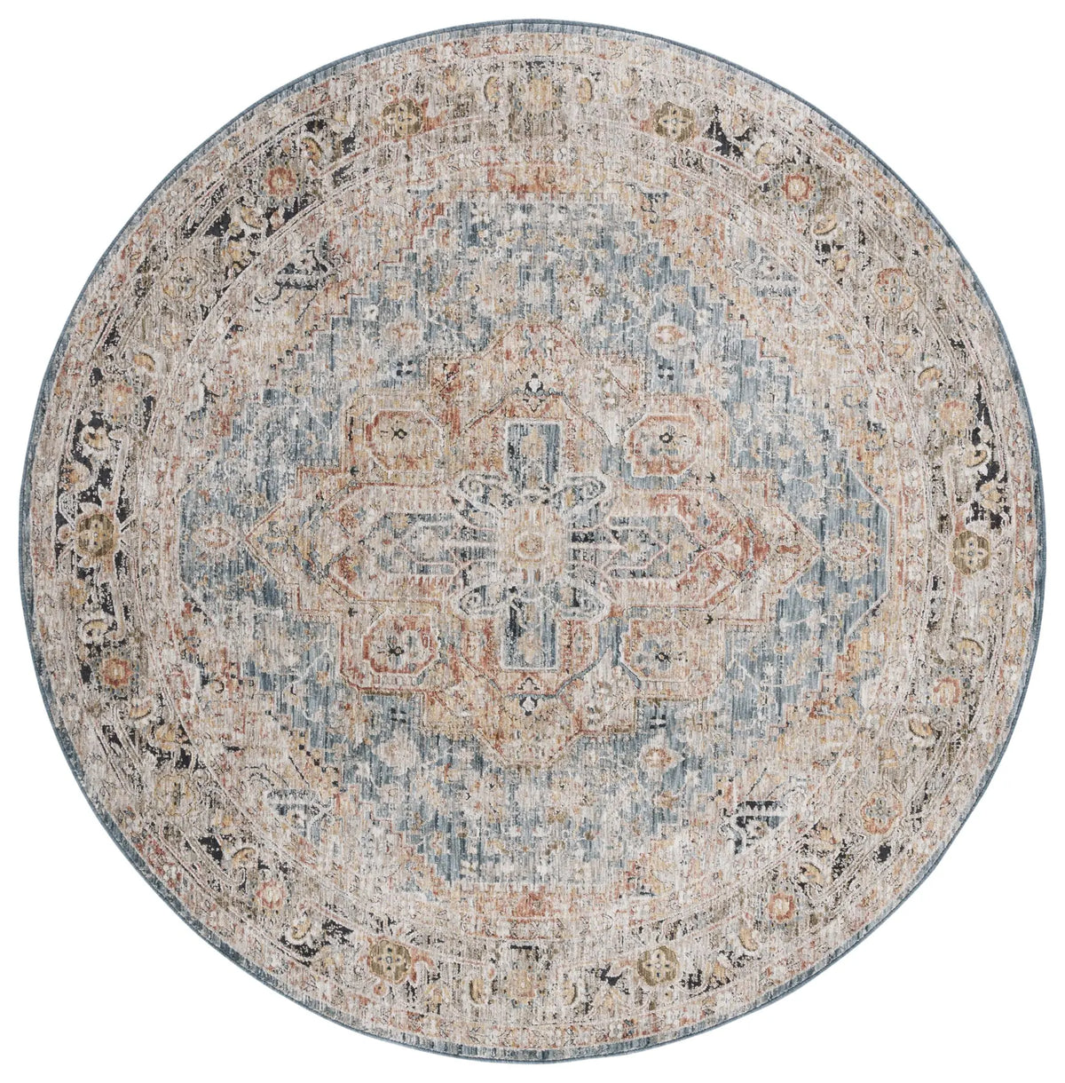 Safavieh Silverado 6'-4" x 6'-4" Rug in Blue / Rust