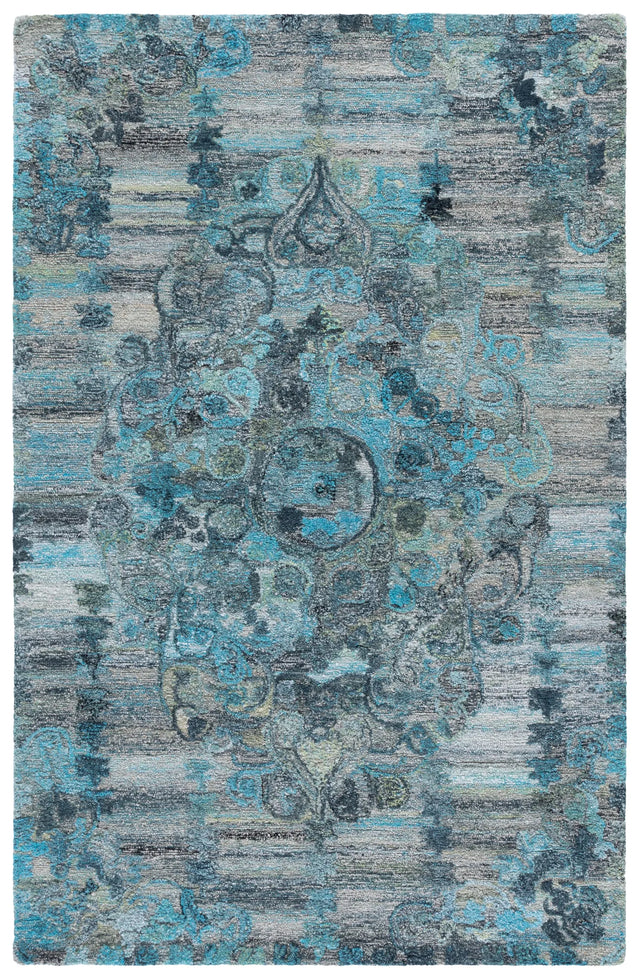 Safavieh Anatolia 4'-0" x 6'-0" Rug in Grey / Turquoise