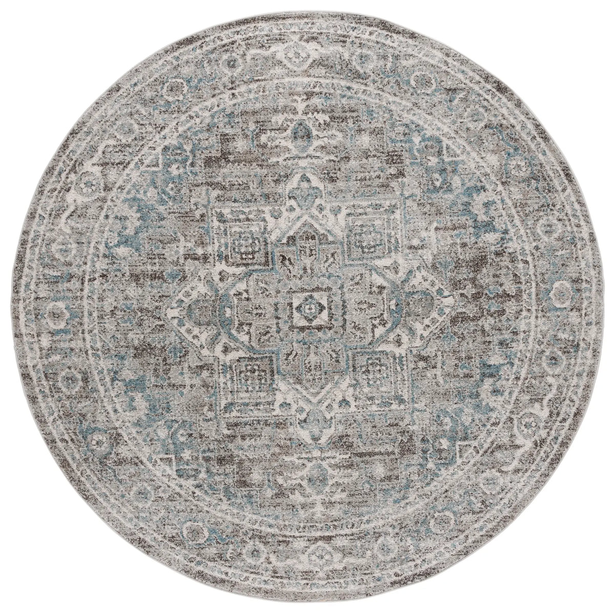 Safavieh Vintage Tabriz 6'-7" x 6'-7" Rug in Grey / Blue
