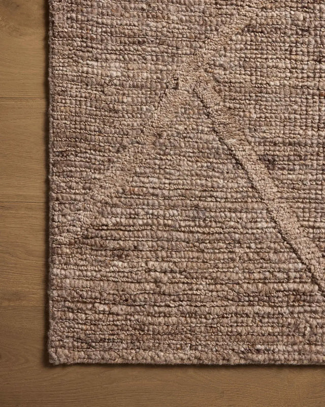 Loloi Cline Cli-01 Mocha Rug - corner on wood