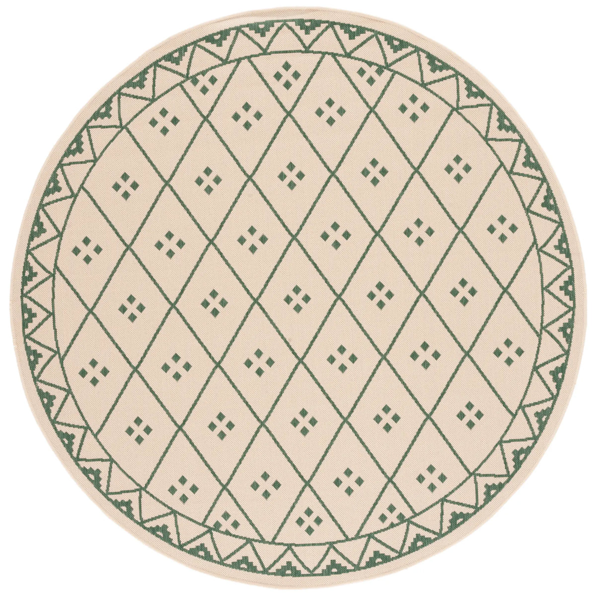 Safavieh Courtyard 6'-7" x 6'-7" Rug in Beige / Green