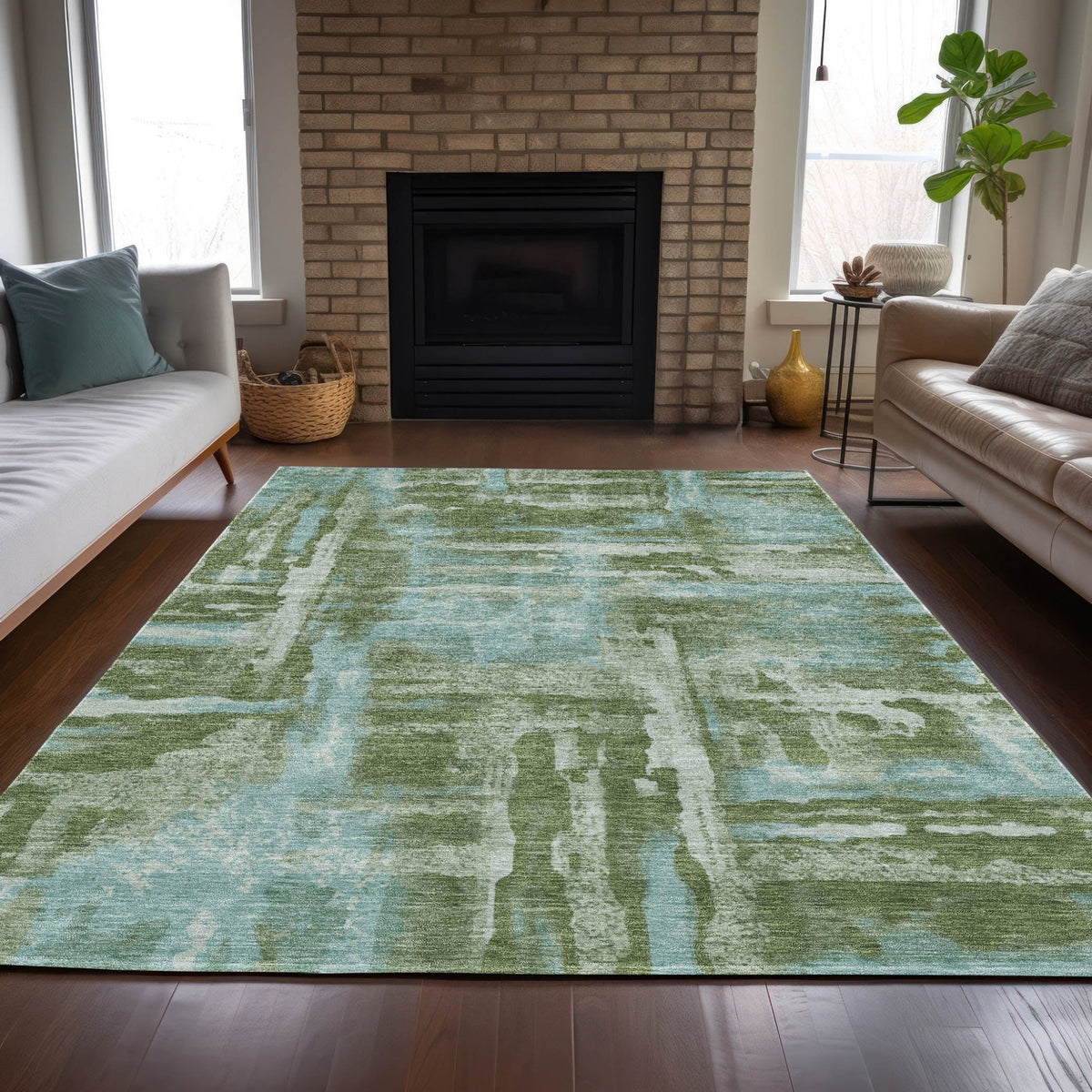 Addison Chantille ACN2015 Abstract Machine Made Transitional Cactus Rug