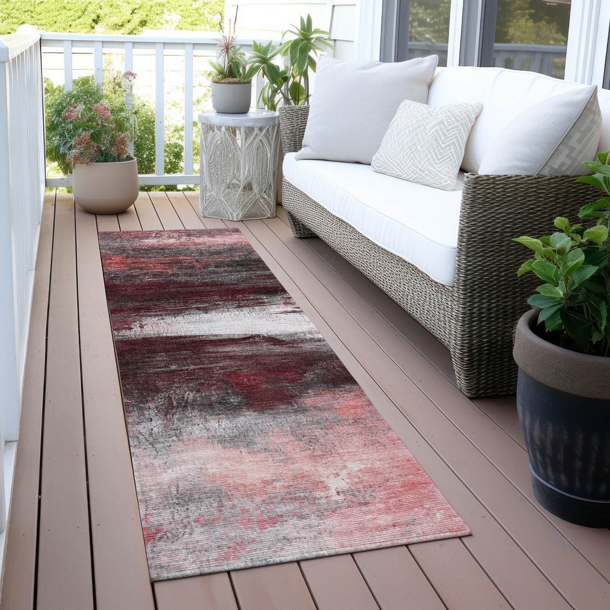 Addison Chantille ACN2016 Abstract Machine Made Transitional Merlot Rug