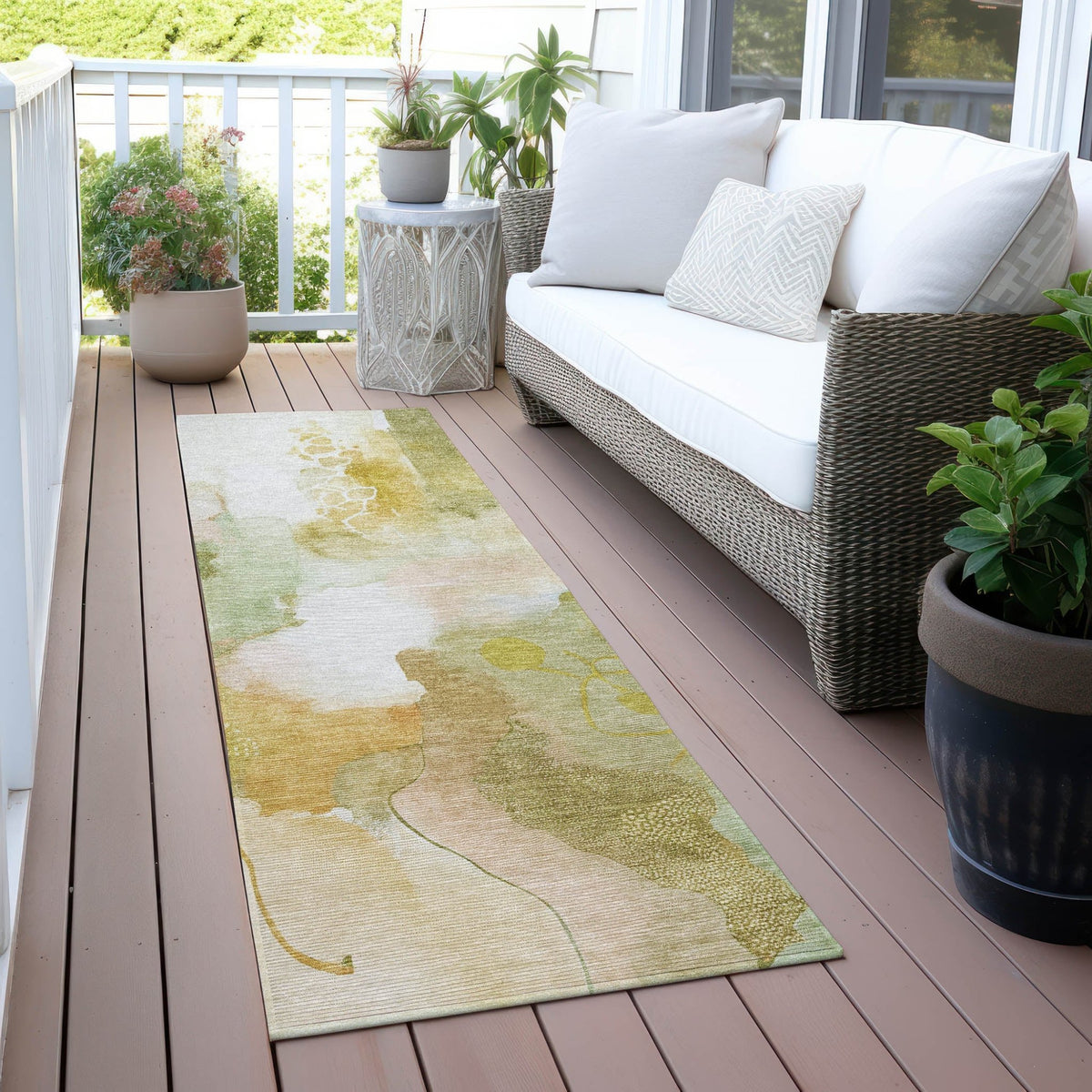 Addison Chantille ACN2019 Abstract Machine Made Transitional Fern Rug