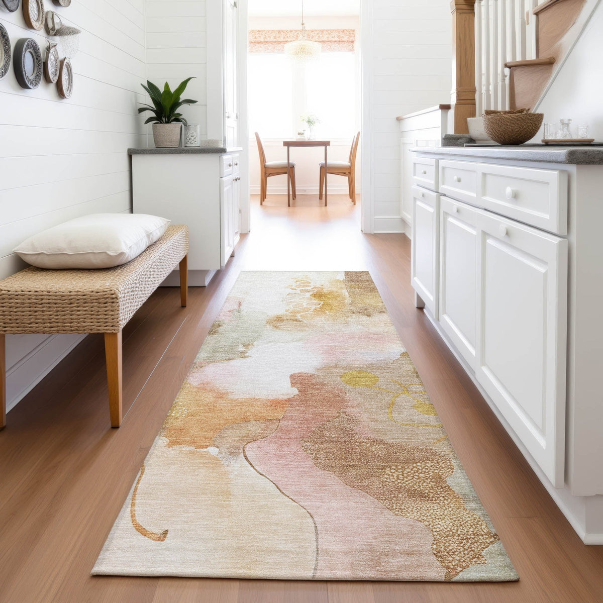 Addison Chantille ACN2019 Abstract Machine Made Transitional Mauve Rug