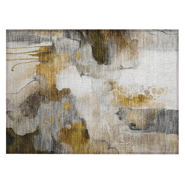 Addison Chantille ACN2019 Abstract Machine Made Transitional Mocha Rug