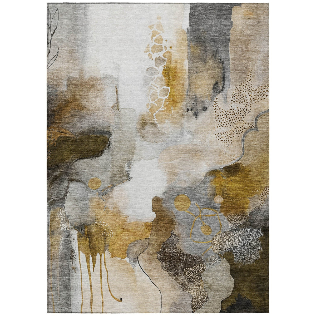 Addison Chantille ACN2019 Abstract Machine Made Transitional Mocha Rug