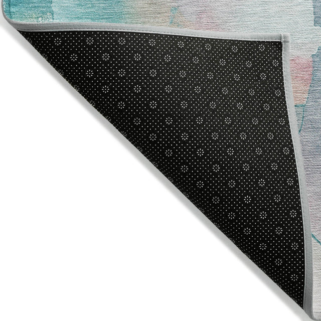 Addison Chantille ACN2019 Abstract Machine Made Transitional Turquoise Rug