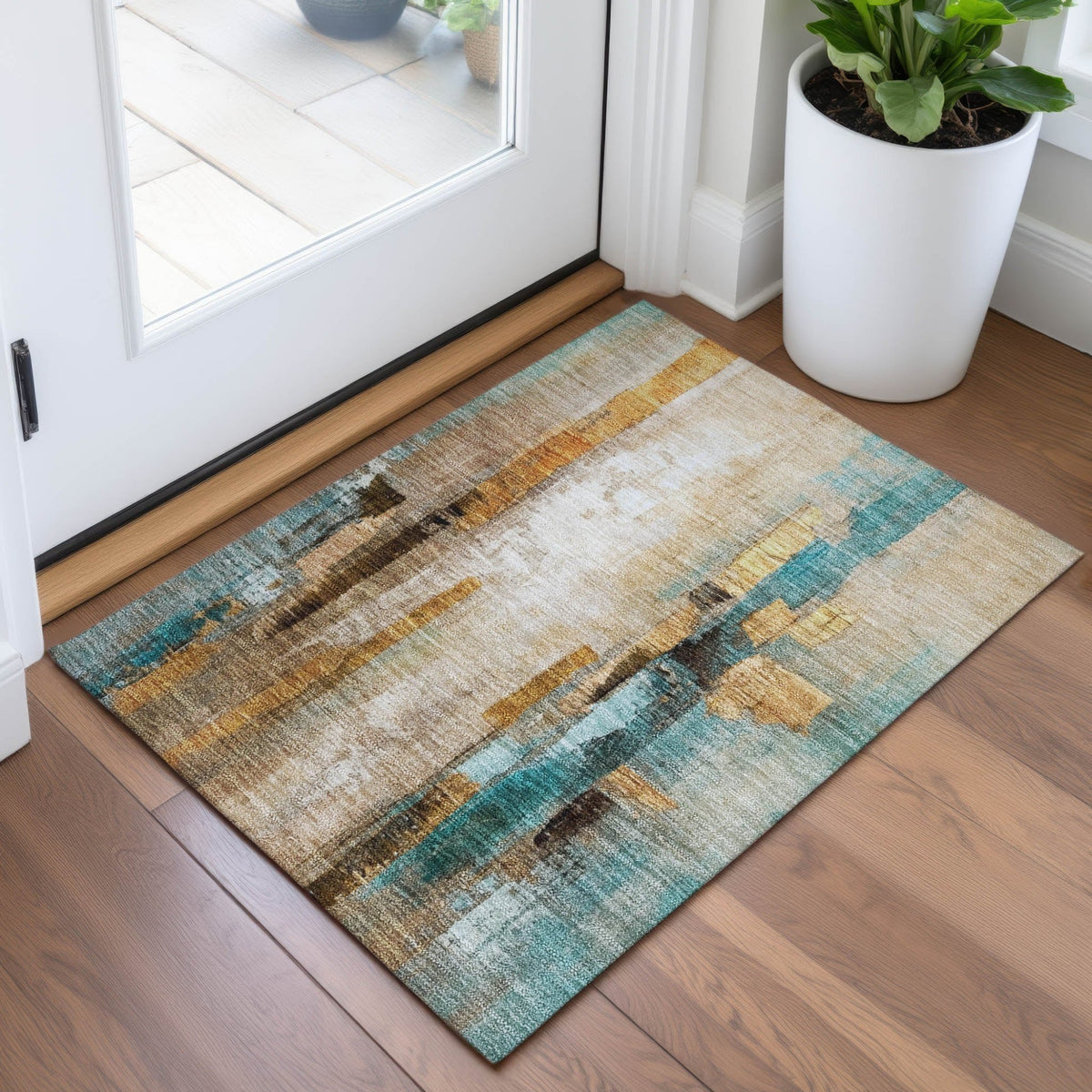 Addison Chantille ACN2020 Abstract Machine Made Transitional Beige Rug