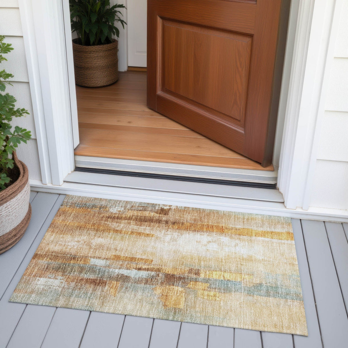 Addison Chantille ACN2020 Abstract Machine Made Transitional Copper Rug