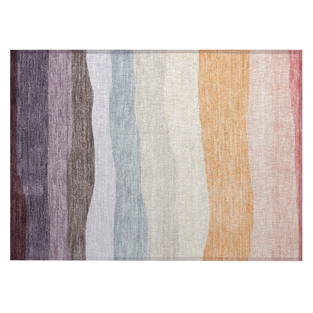 Addison Chantille ACN2023 Stripes Machine Made Transitional Orange Rug