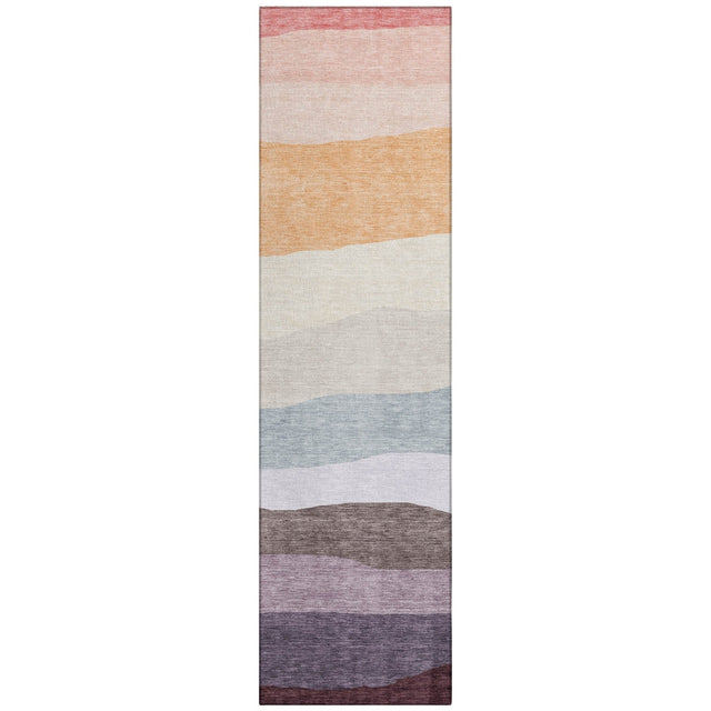 Addison Chantille ACN2023 Stripes Machine Made Transitional Orange Rug