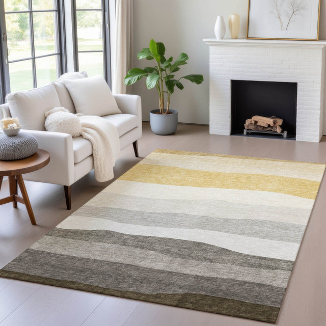Addison Chantille ACN2023 Stripes Machine Made Transitional Pewter Rug