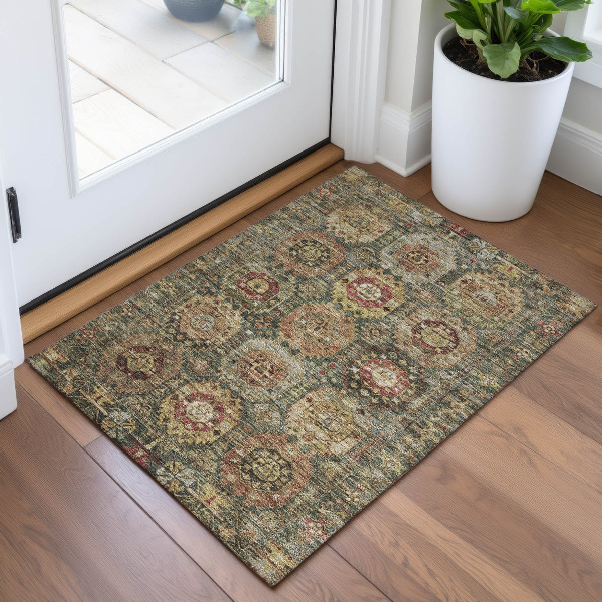 Addison Chantille ACN2024 Medallions Machine Made Traditional Aloe Rug