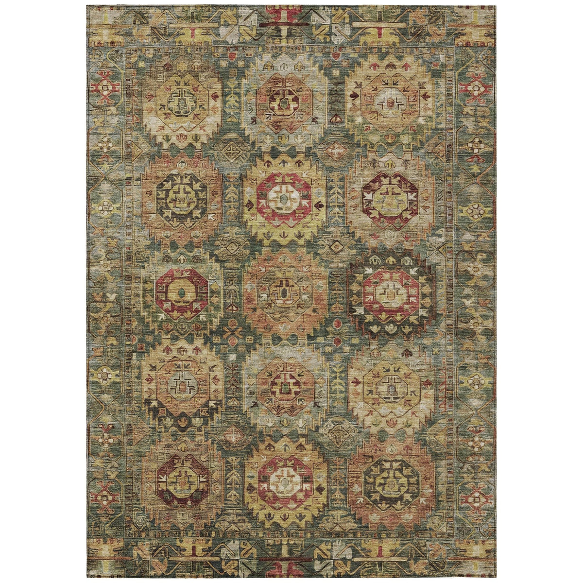 Addison Chantille ACN2024 Medallions Machine Made Traditional Aloe Rug