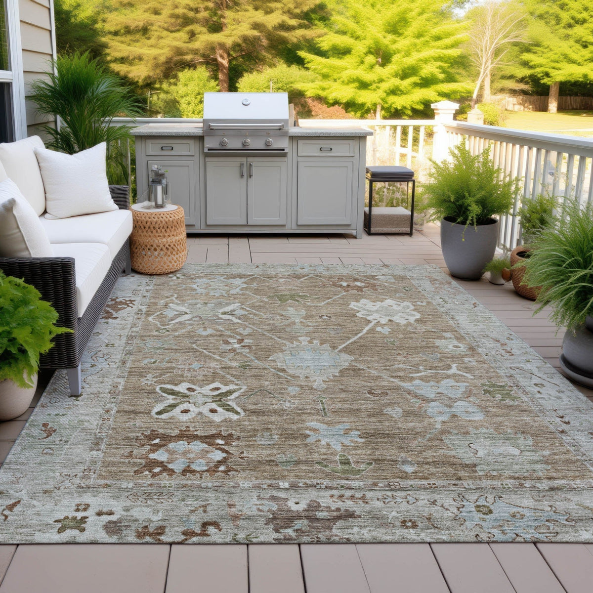 Addison Chantille ACN2025 Global Machine Made Traditional Brown Rug
