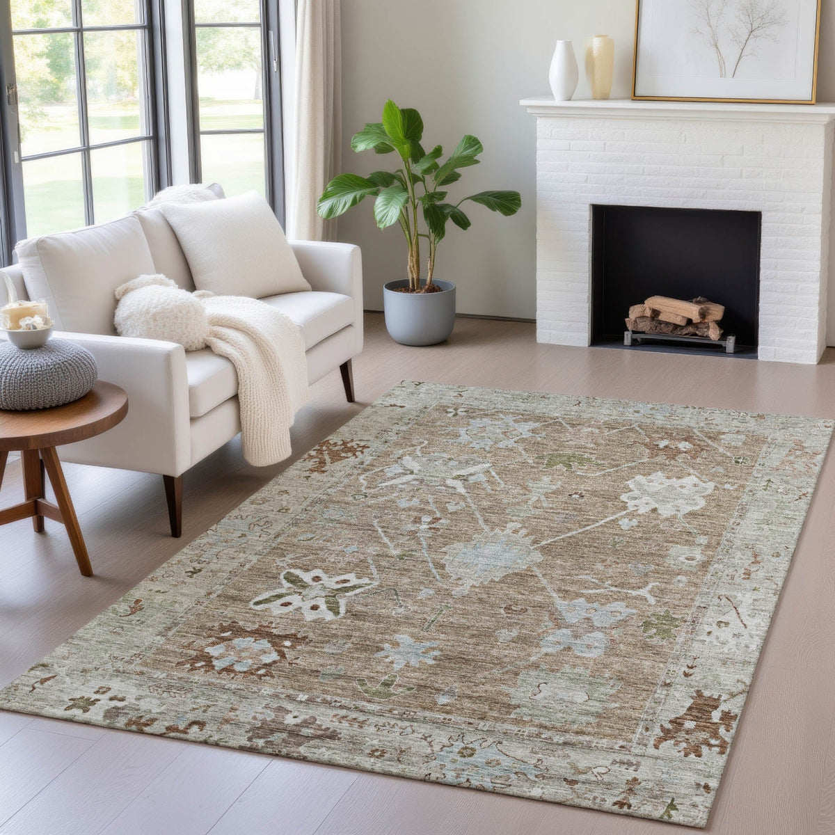 Addison Chantille ACN2025 Global Machine Made Traditional Brown Rug