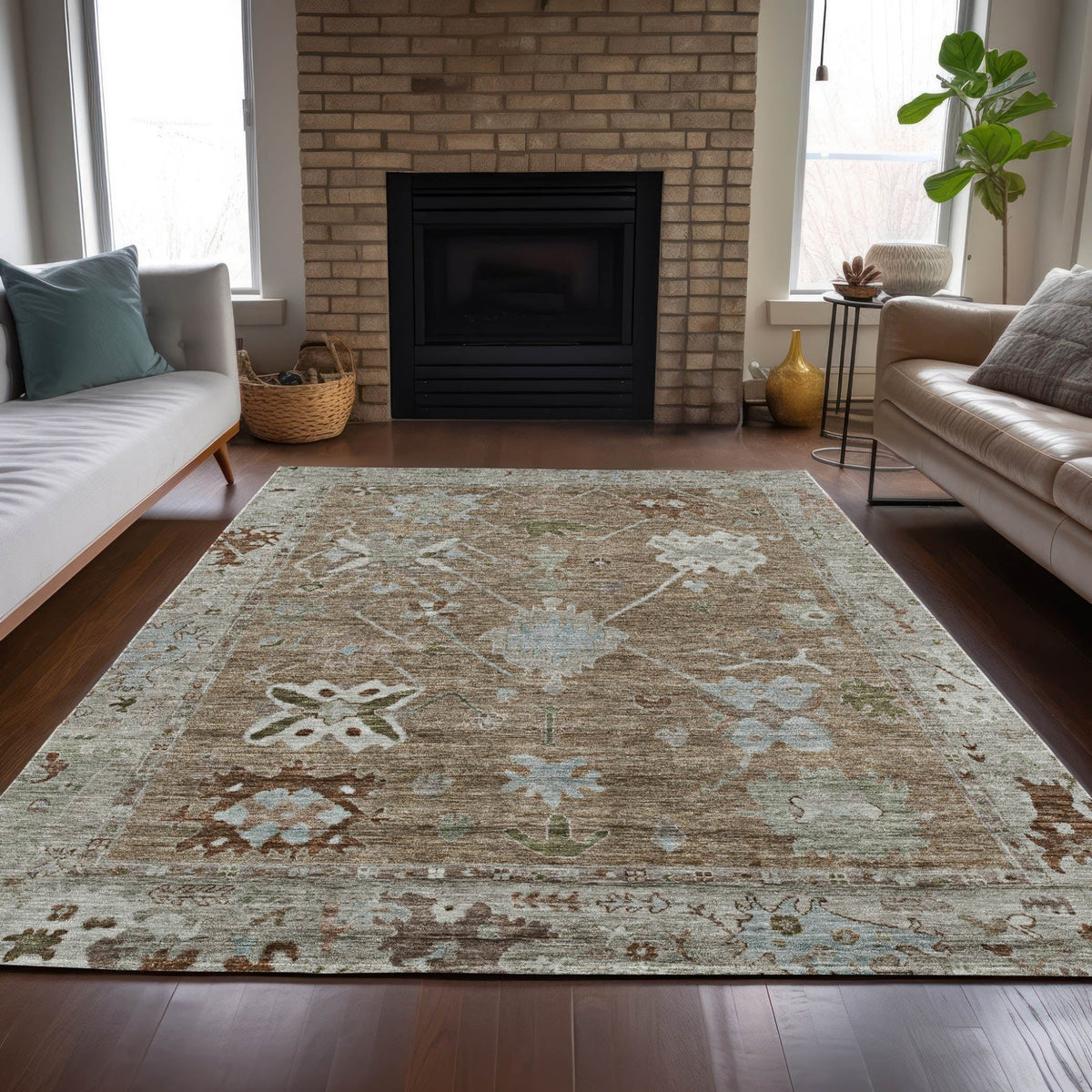 Addison Chantille ACN2025 Global Machine Made Traditional Brown Rug