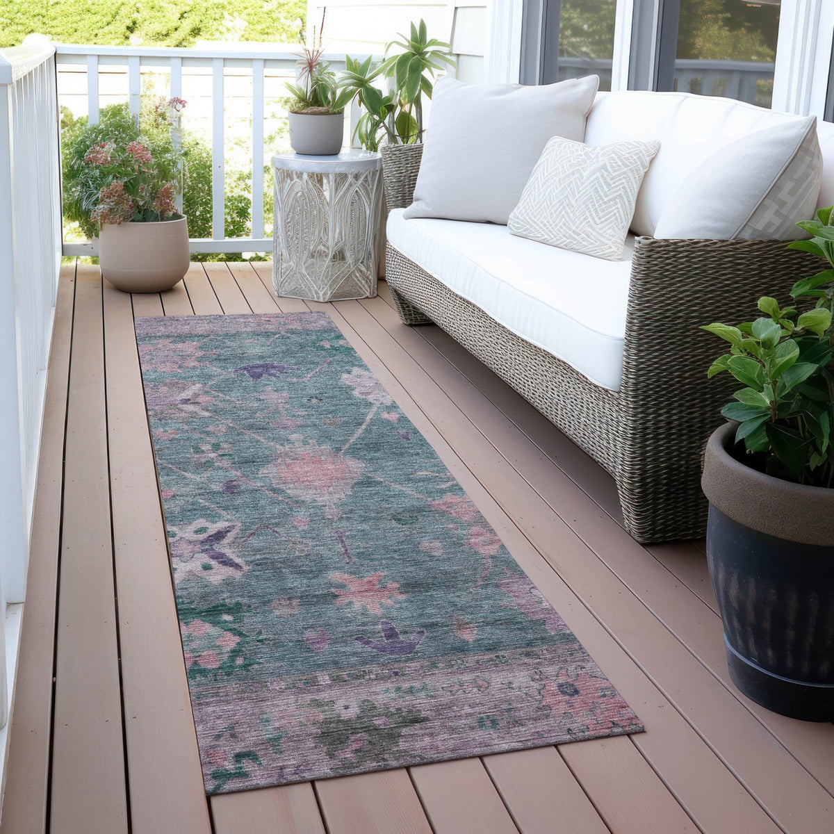 Addison Chantille ACN2025 Global Machine Made Traditional Green Rug