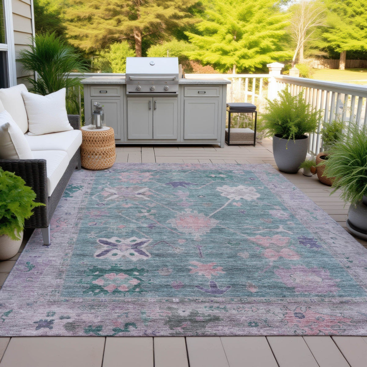 Addison Chantille ACN2025 Global Machine Made Traditional Green Rug