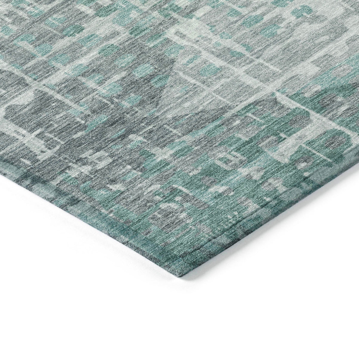 Addison Chantille ACN2026 Geometric Machine Made Transitional Teal Rug