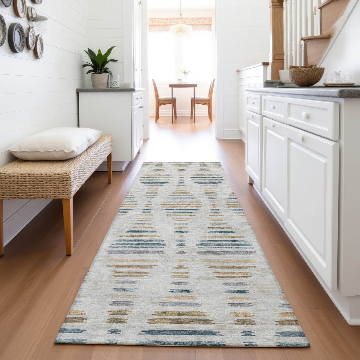 Addison Chantille ACN2027 Stripes Machine Made Transitional Linen Rug