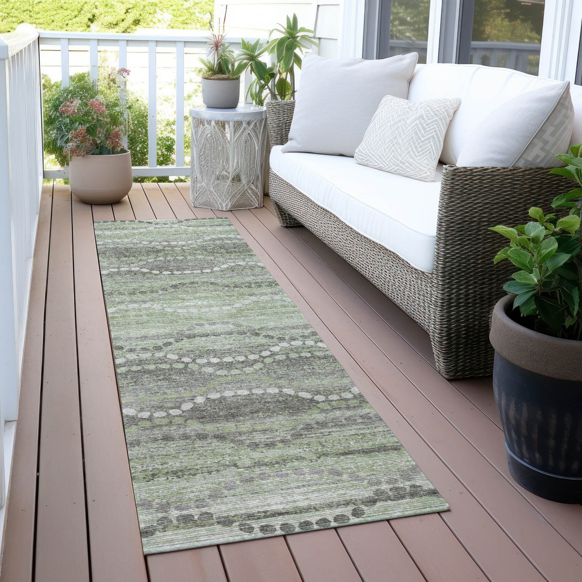 Addison Chantille ACN2030 Gradient Machine Made Transitional Green Rug