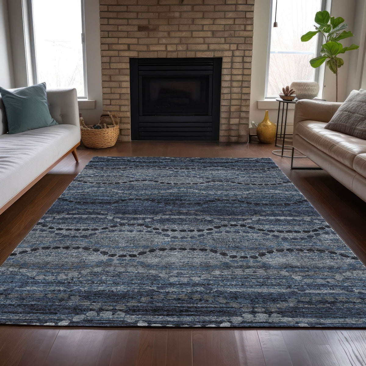 Addison Chantille ACN2031 Gradient Machine Made Transitional Navy Rug