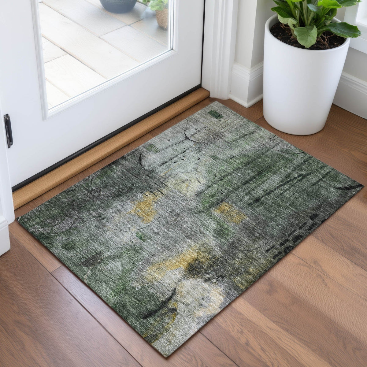 Addison Chantille ACN2032 Abstract Machine Made Transitional Pewter Rug