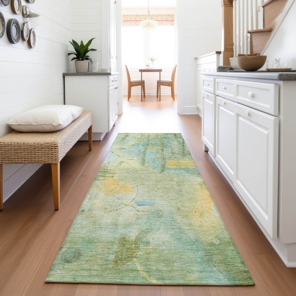 Addison Chantille ACN2032 Abstract Machine Made Transitional Sage Rug
