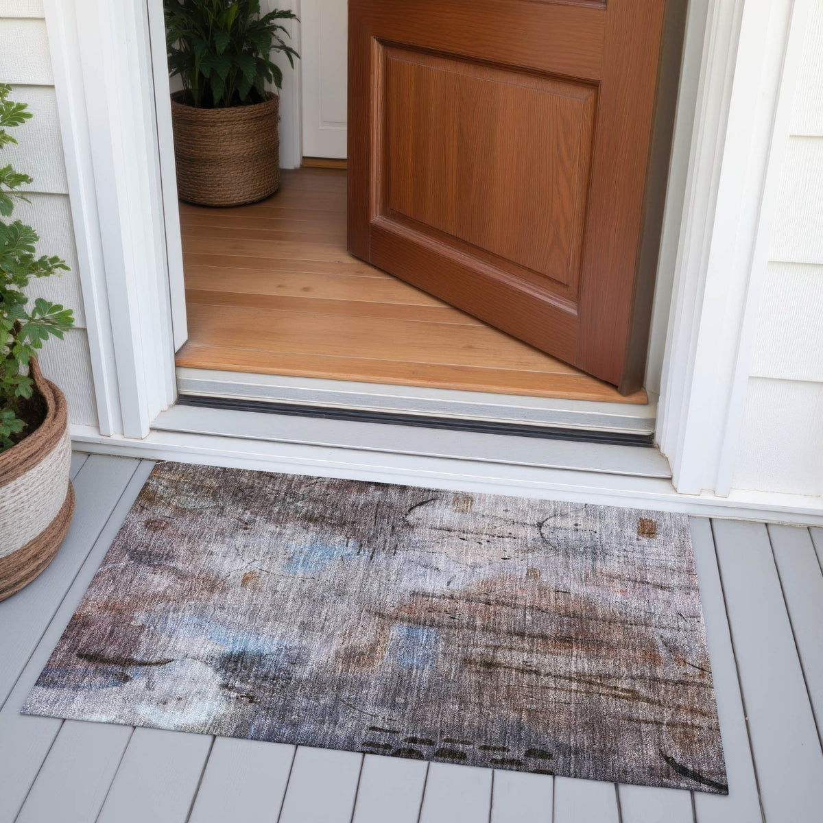 Addison Chantille ACN2032 Abstract Machine Made Transitional Taupe Rug