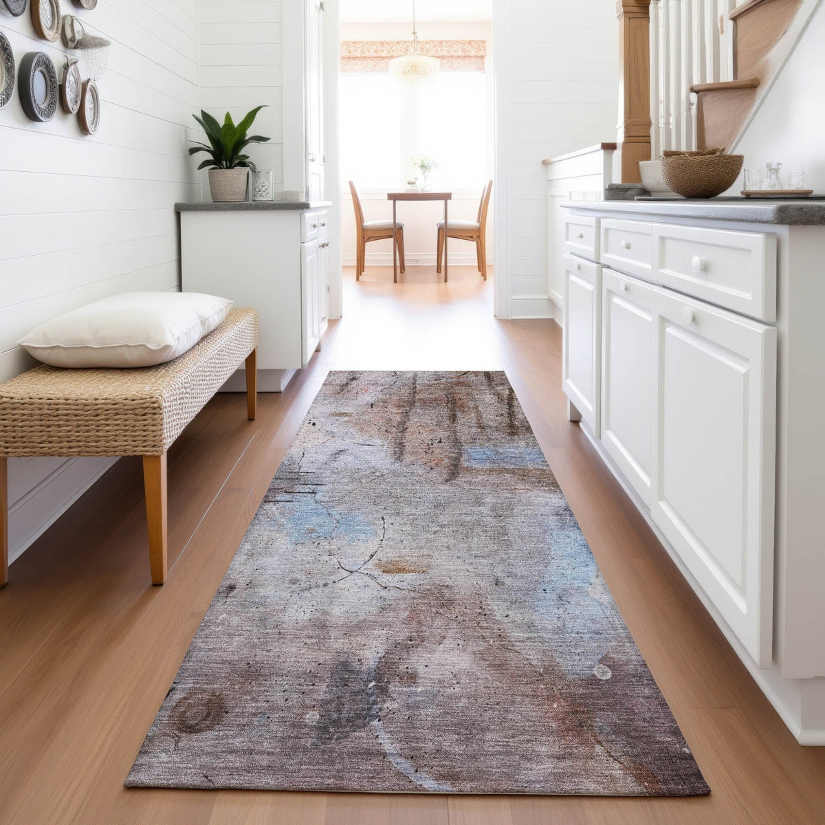 Addison Chantille ACN2032 Abstract Machine Made Transitional Taupe Rug